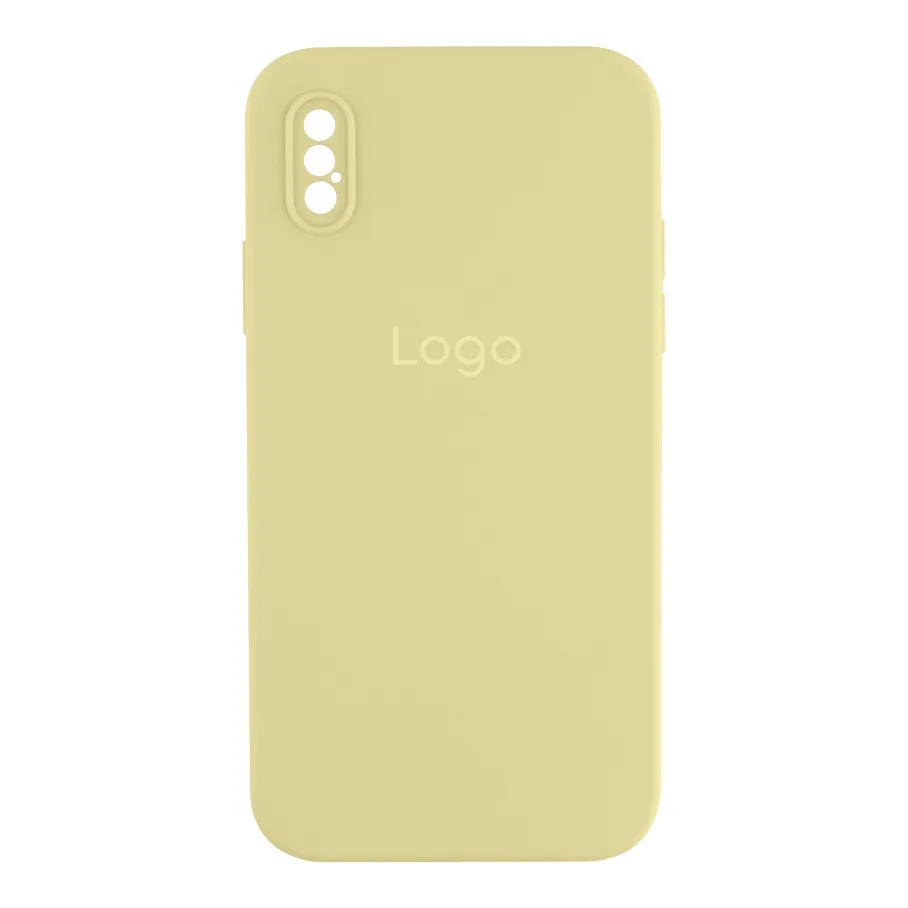 Чохол Silicone Case Square Full Camera для iPhone X/Xs 60.Crem Yellow