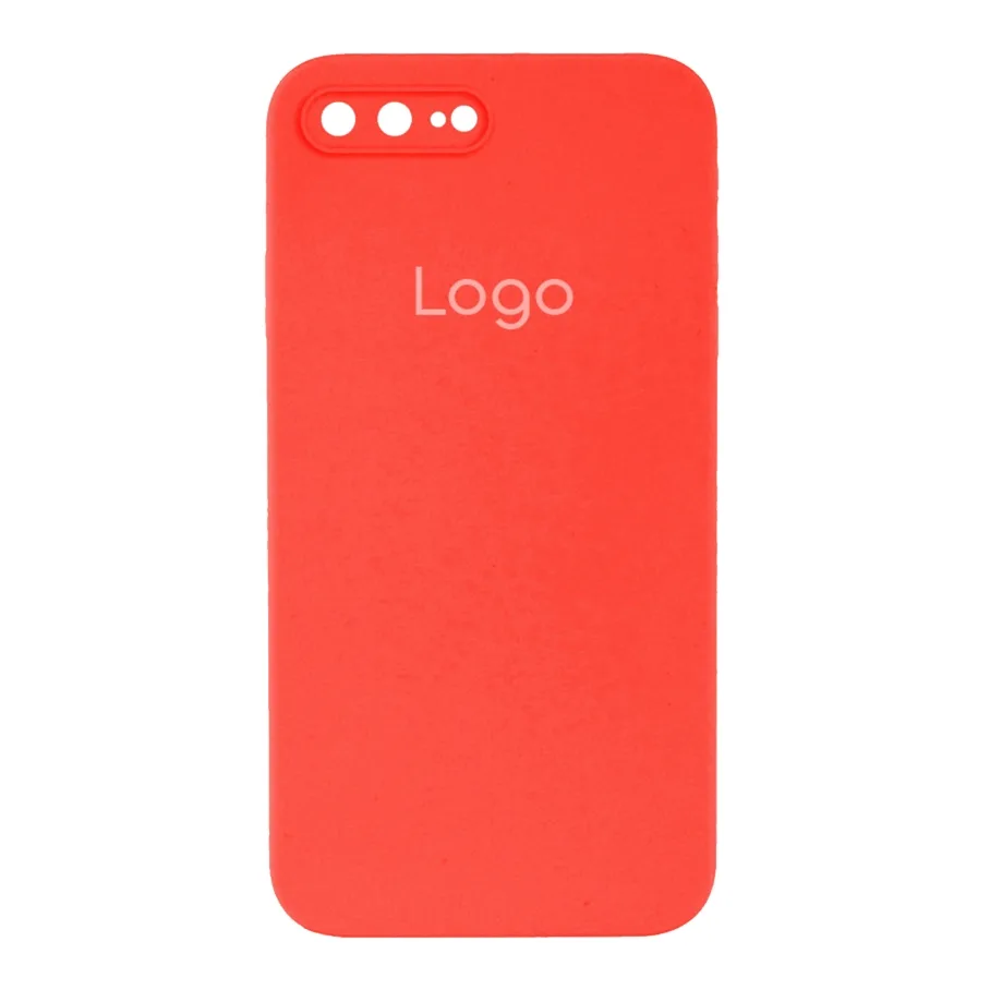 Чохол Silicone Case Square Full Camera для iPhone 7 Plus/8 Plus 14.Red