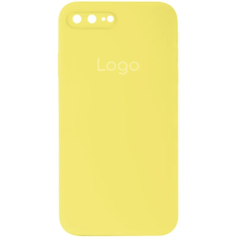 Чохол Silicone Case Square Full Camera для iPhone 7 Plus/8 Plus 51.Mellow Yellow