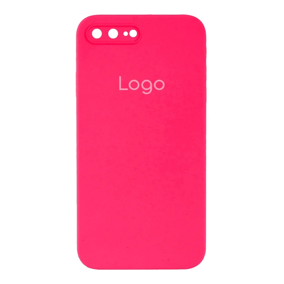 Чохол Silicone Case Square Full Camera для iPhone 7 Plus/8 Plus 38.Shiny Pink