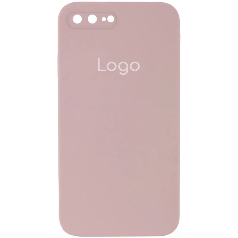 Чохол Silicone Case Square Full Camera для iPhone 7 Plus/8 Plus 19.Pink Sand