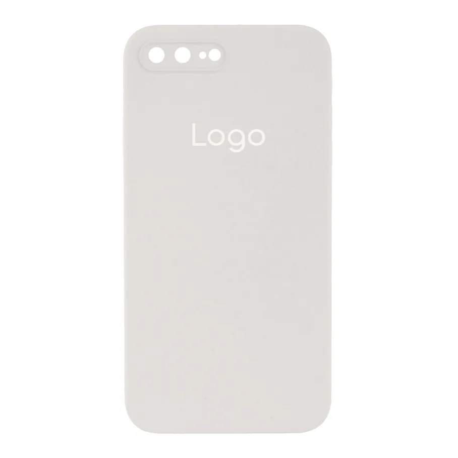 Чохол Silicone Case Square Full Camera для iPhone 7 Plus/8 Plus 09.White
