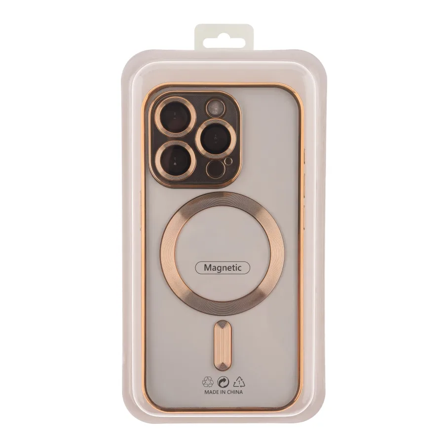 Чохол TPU Metallic Full Camera with Magsafe для iPhone 12 Pro Max Gold