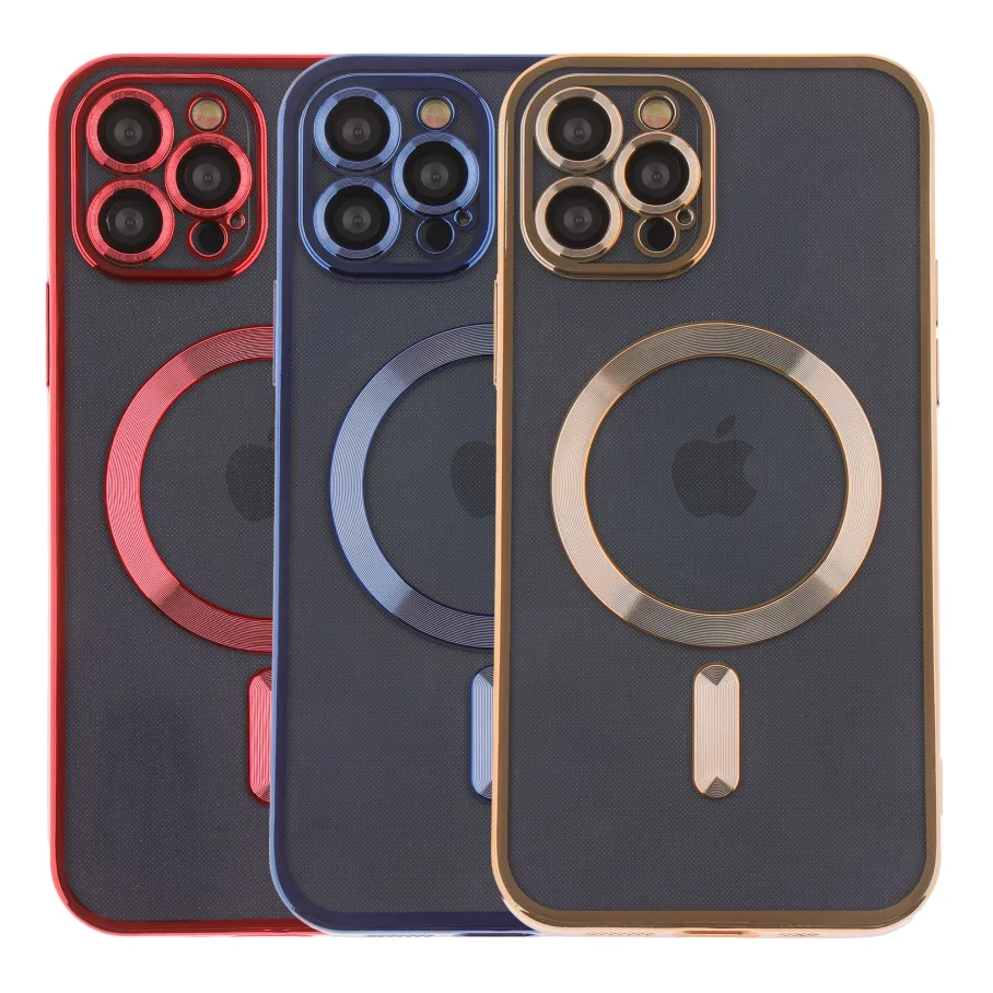 Чохол TPU Metallic Full Camera with Magsafe для iPhone 12 Pro Max Blue