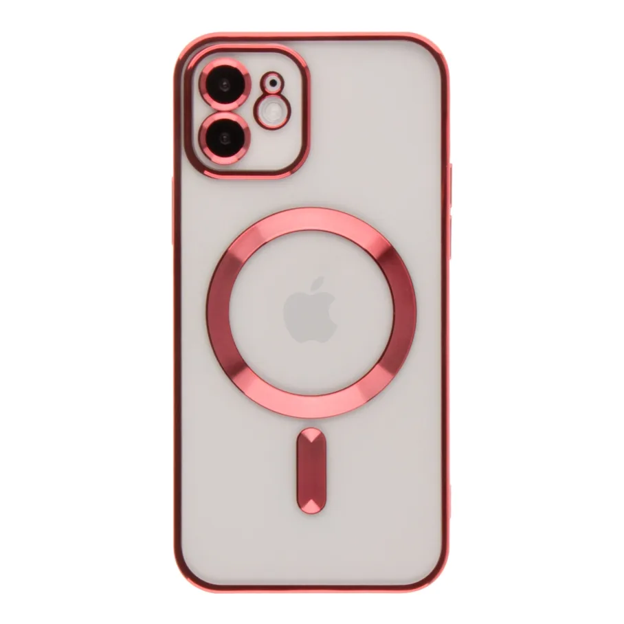 Чохол TPU Metallic Full Camera with Magsafe для iPhone 12 Red