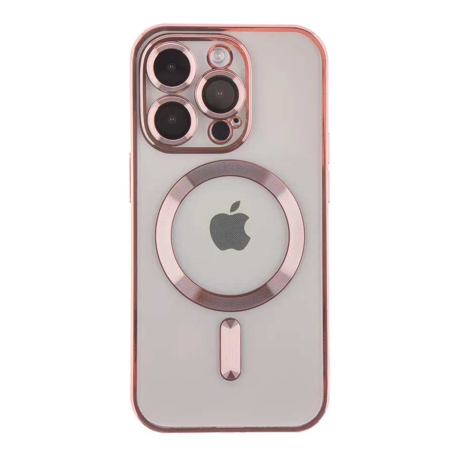 Чохол TPU Metallic Full Camera with Magsafe для iPhone 14 Pro Max Rose Gold