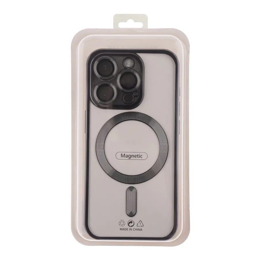 Чохол TPU Metallic Full Camera with Magsafe для iPhone 14 Pro Max Black