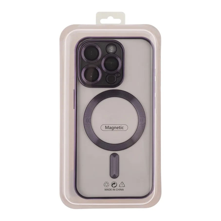 Чохол TPU Metallic Full Camera with Magsafe для iPhone 14 Pro Dark Purple