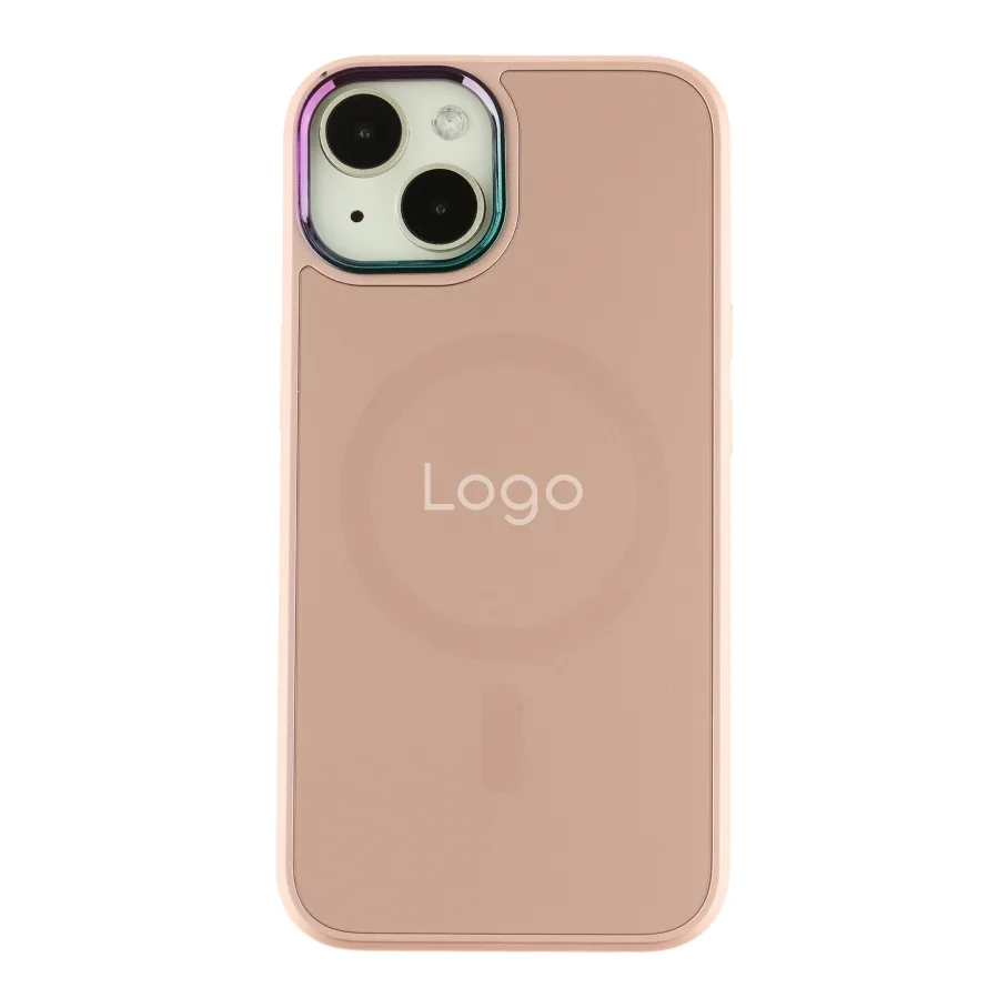 Чохол AG-Glass Chrome Camera with Magsafe для iPhone 14 Pink Sand