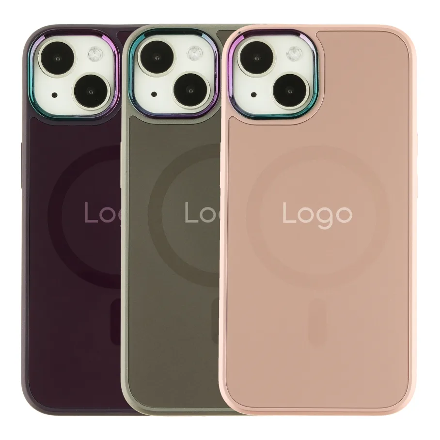 Чохол AG-Glass Chrome Camera with Magsafe для iPhone 14 Pink Sand