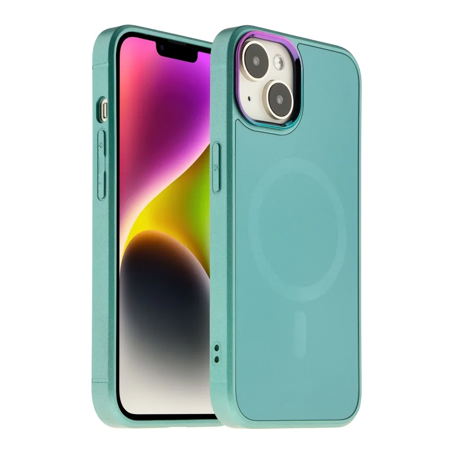 Чохол AG-Glass Chrome Camera with Magsafe для iPhone 14 Green
