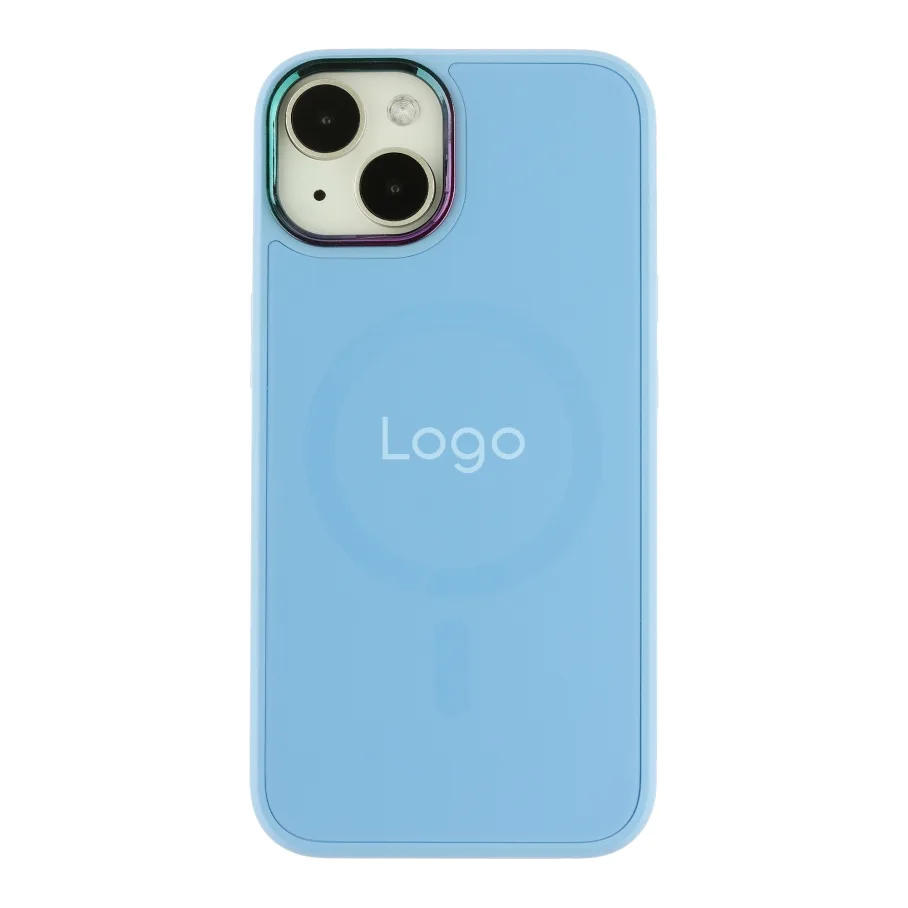 Чохол AG-Glass Chrome Camera with Magsafe для iPhone 14 Blue