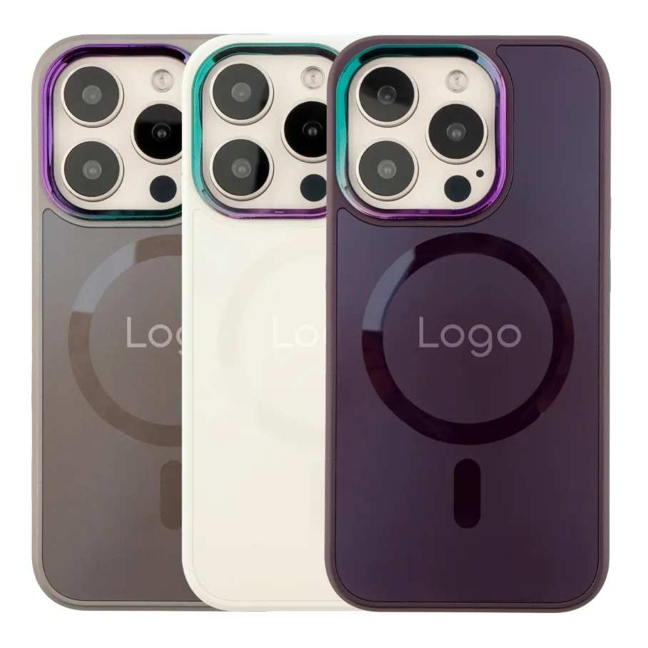 Чохол AG-Glass Chrome Camera with Magsafe для iPhone 14 Pro Max Pink Sand