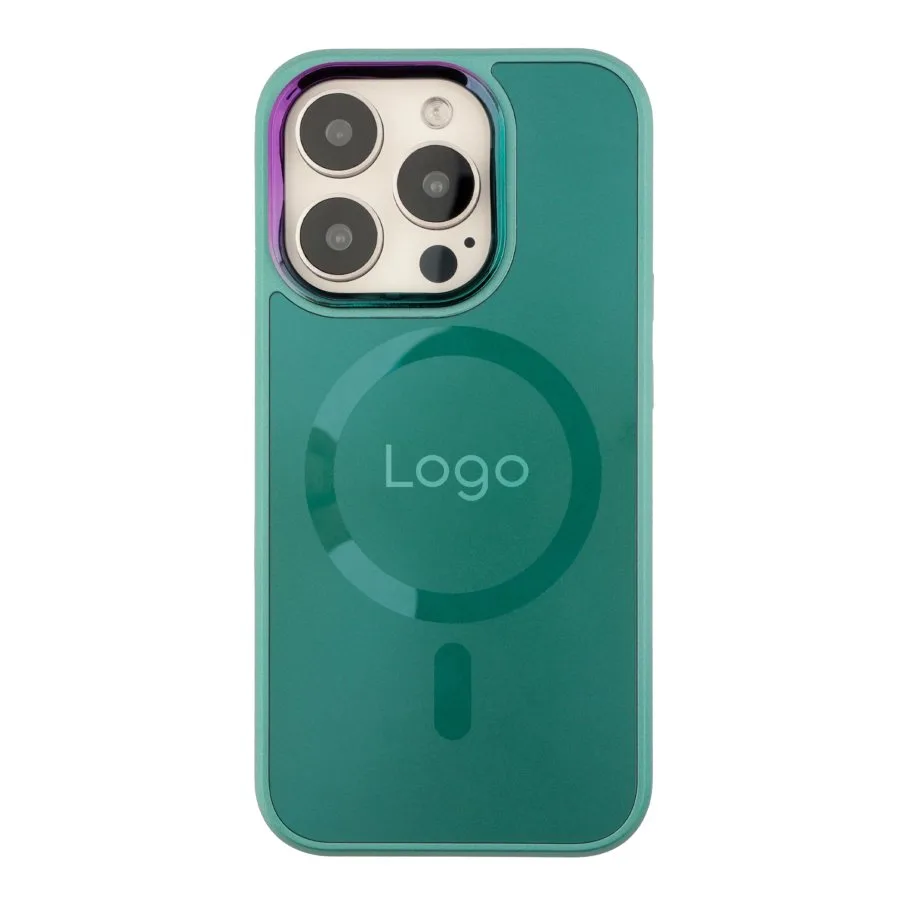 Чохол AG-Glass Chrome Camera with Magsafe для iPhone 14 Pro Max Green
