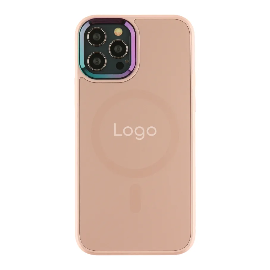 Чохол AG-Glass Chrome Camera with Magsafe для iPhone 12/12 Pro Pink Sand