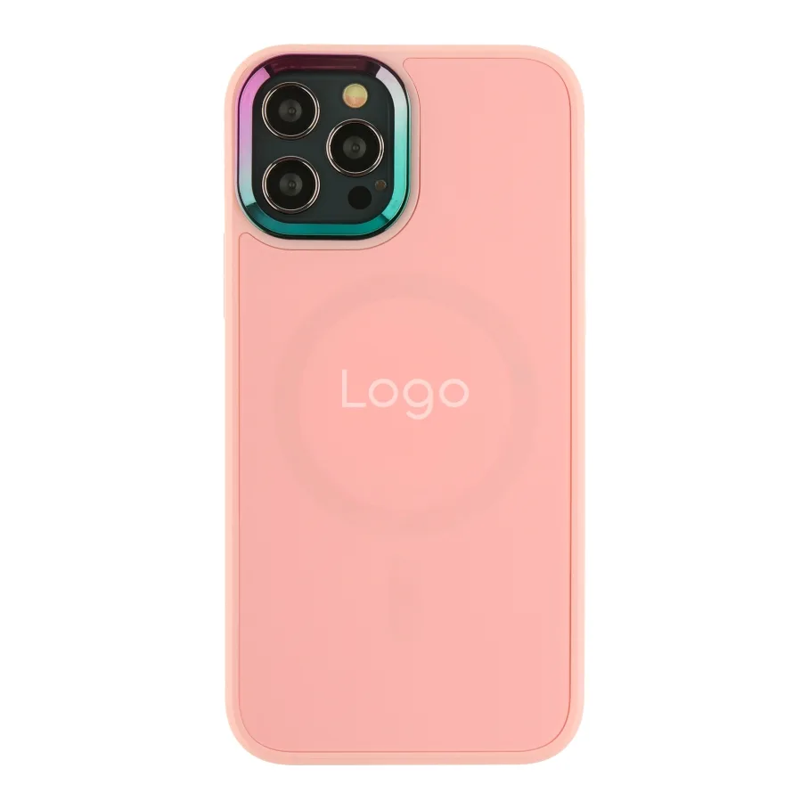 Чохол AG-Glass Chrome Camera with Magsafe для iPhone 12/12 Pro Pink