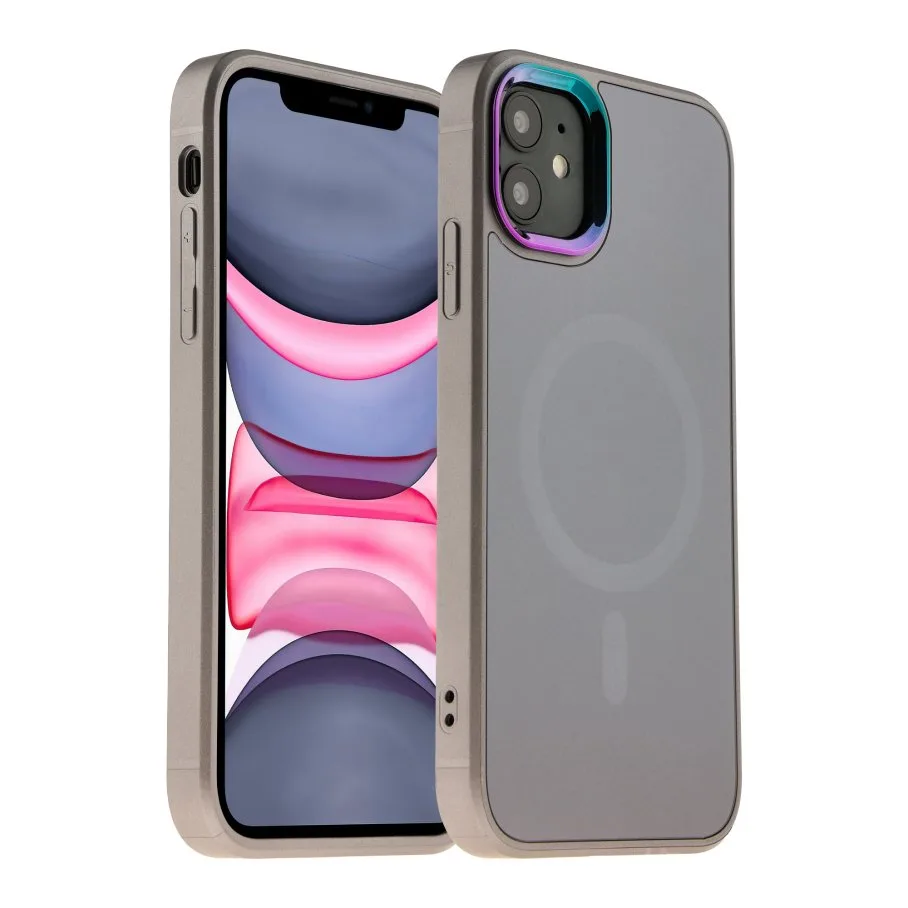 Чохол AG-Glass Chrome Camera with Magsafe для iPhone 11 Dark Blue