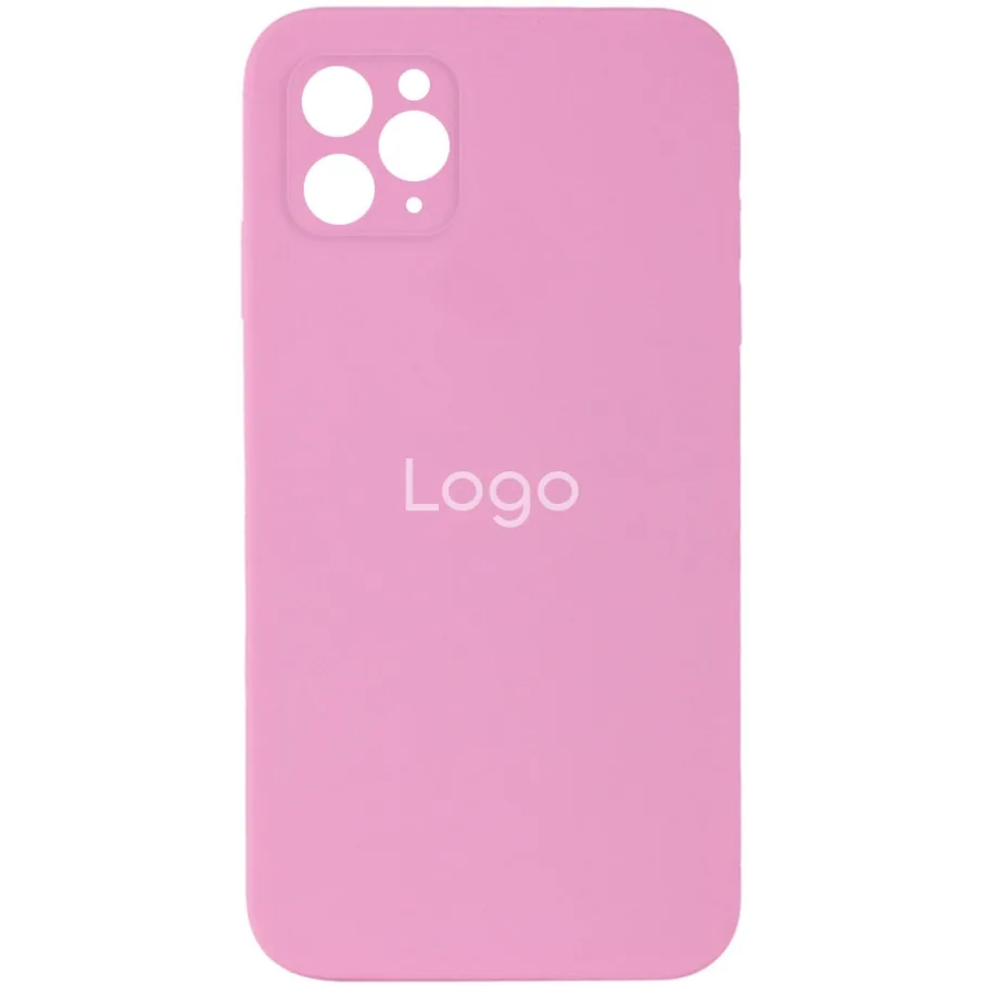 Чохол Silicone Case Square Full Camera для iPhone 11 Pro Max 06.Light Pink