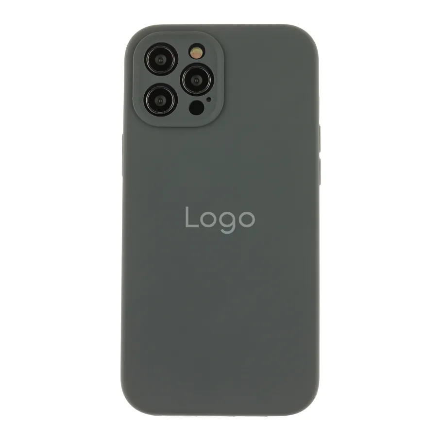 Чохол Silicone Case Full Size with Frame для iPhone 12 Pro Max 15.Dark Grey