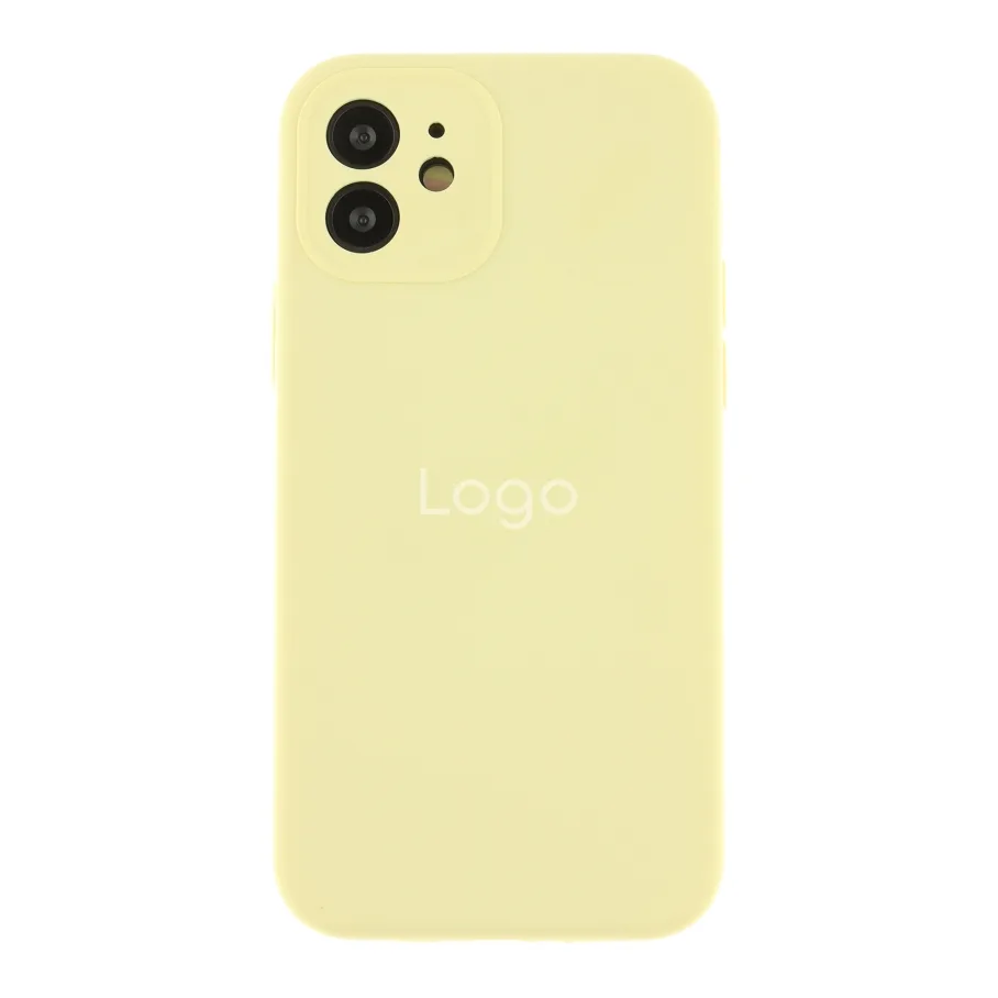Чохол Silicone Case Full Size with Frame для iPhone 12 60.Crem Yellow