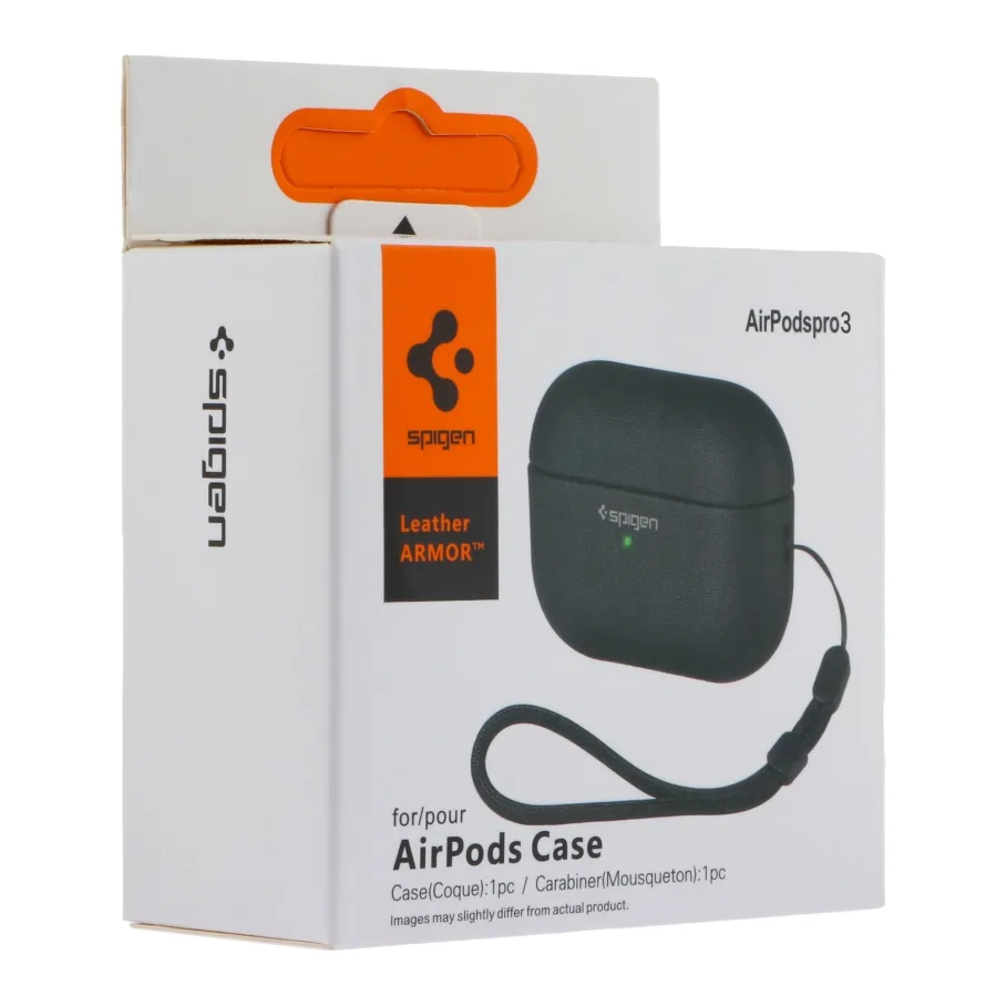 Футляр TPU Spigen Leather Armor для Airpods Pro 3 Black