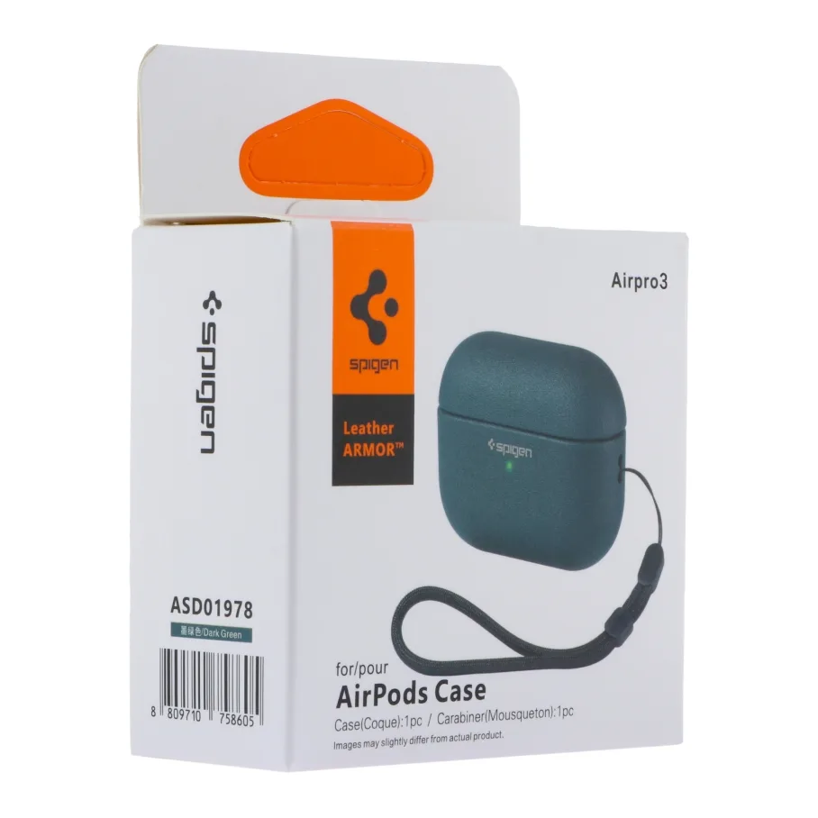 Футляр TPU Spigen Leather Armor для Airpods Pro 3 Dark Green