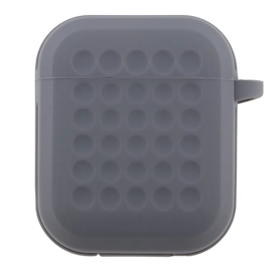 Футляр Silicone Fashion Case with Hook для Airpods 1/2 Grey