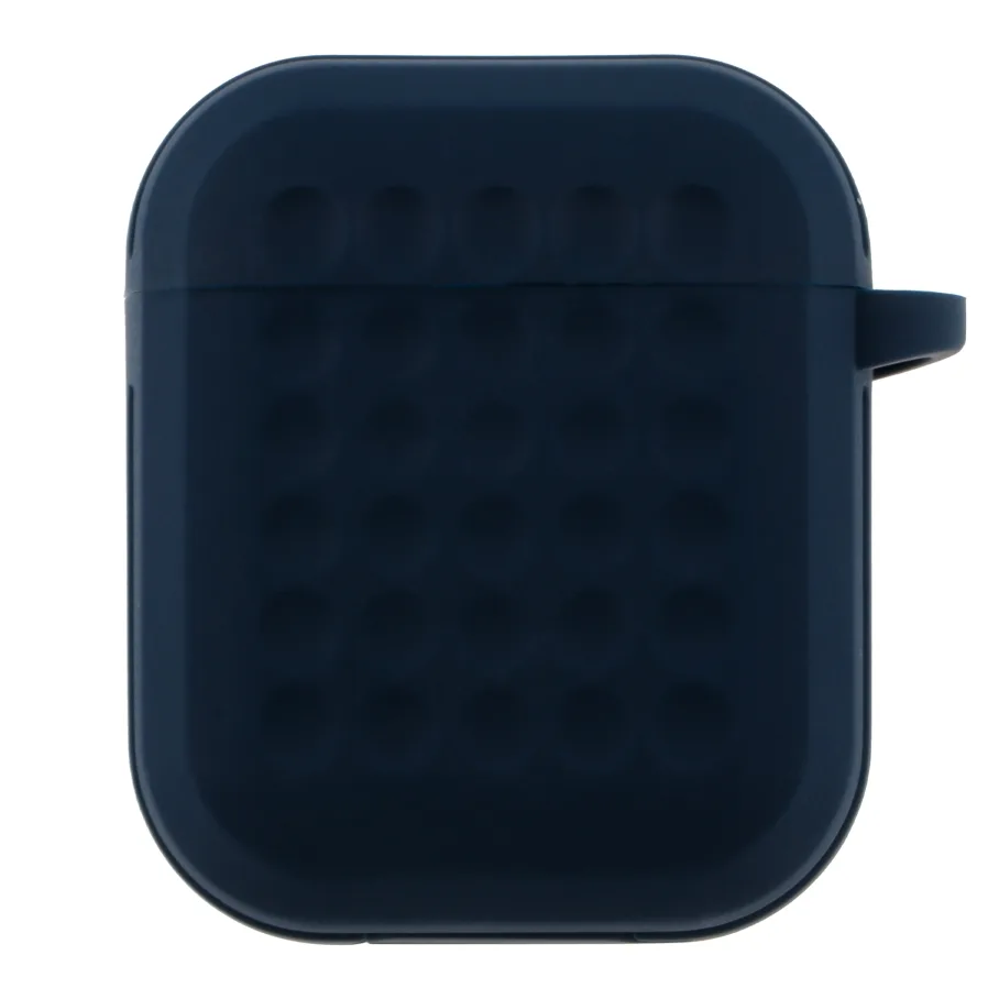 Футляр Silicone Fashion Case with Hook для Airpods 1/2 Navy blue