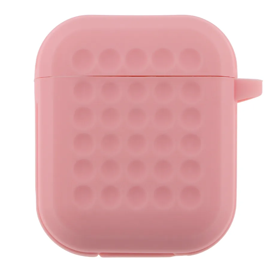 Футляр Silicone Fashion Case with Hook для Airpods 1/2 Pink