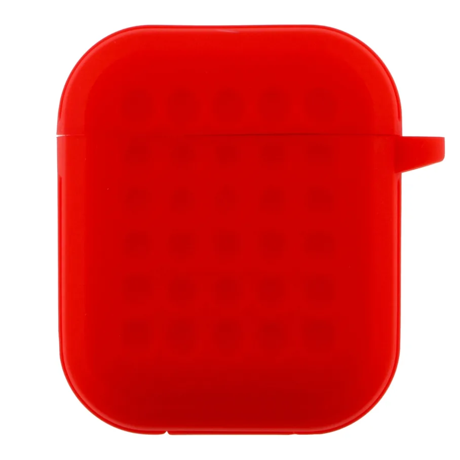 Футляр Silicone Fashion Case with Hook для Airpods 1/2 Red