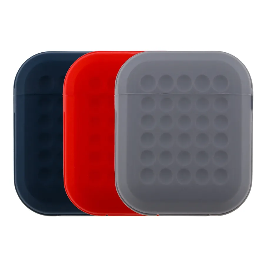 Футляр Silicone Fashion Case with Hook для Airpods 1/2 Red