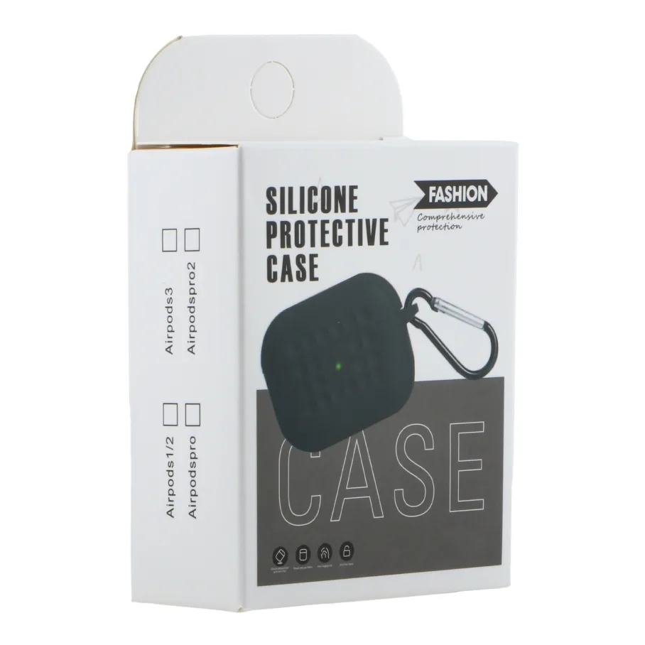 Футляр Silicone Fashion Case with Hook для Airpods Pro Black