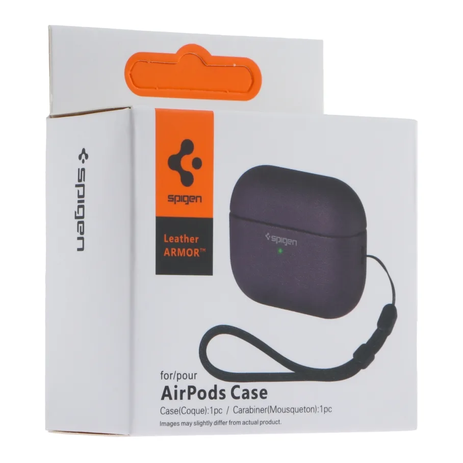 Футляр TPU Spigen Leather Armor для Airpods 1/2 Purple