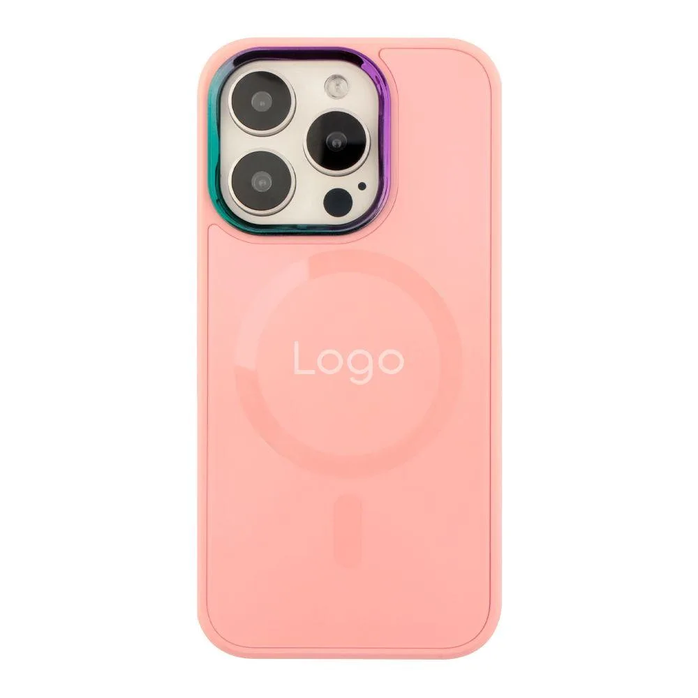Чохол AG-Glass із хромованим захистом камери та Magsafe для Iphone 15 Pro Max Колір Рожевий