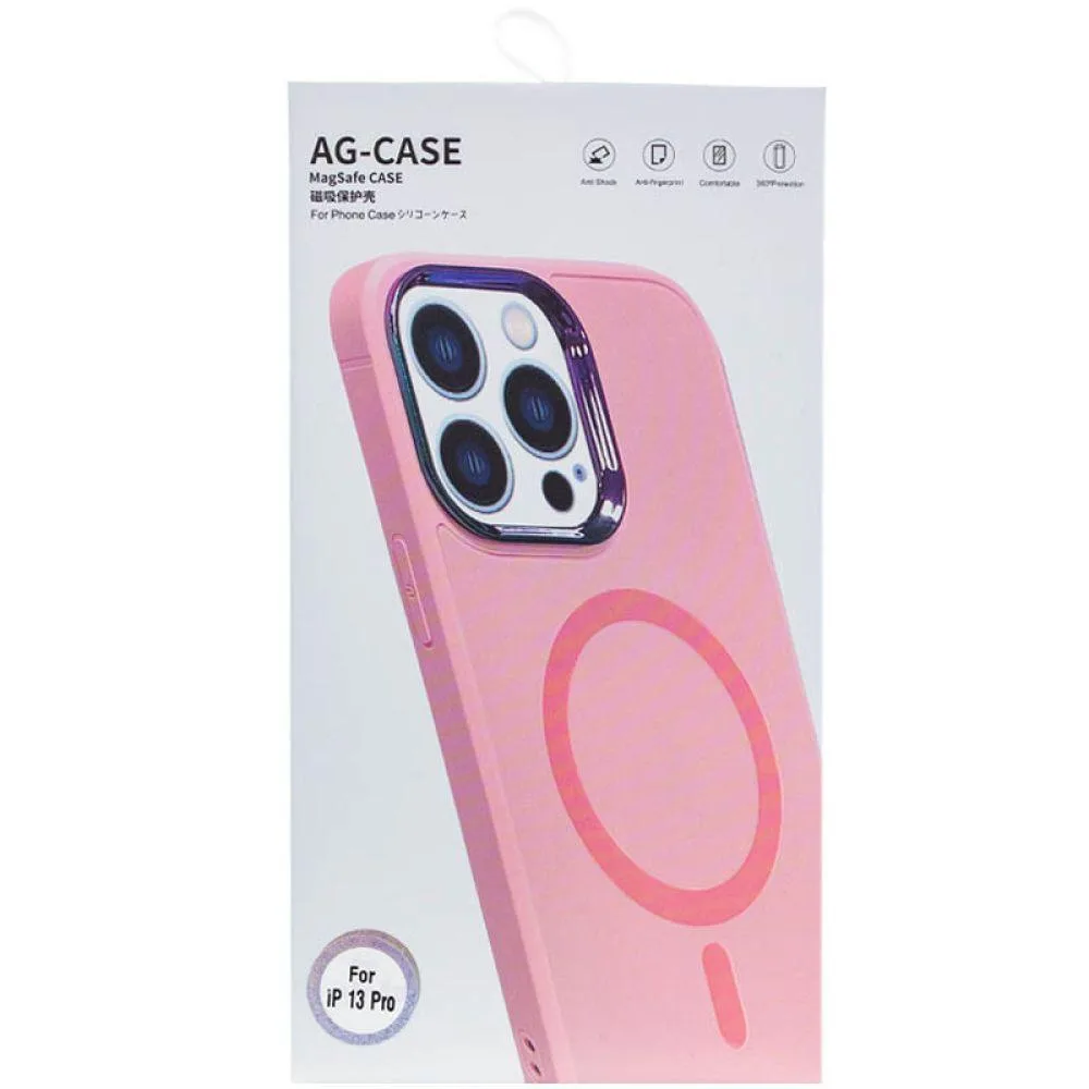 Чохол AG-Glass із хромованим захистом камери та Magsafe для Iphone 13 Колір Dark Синій