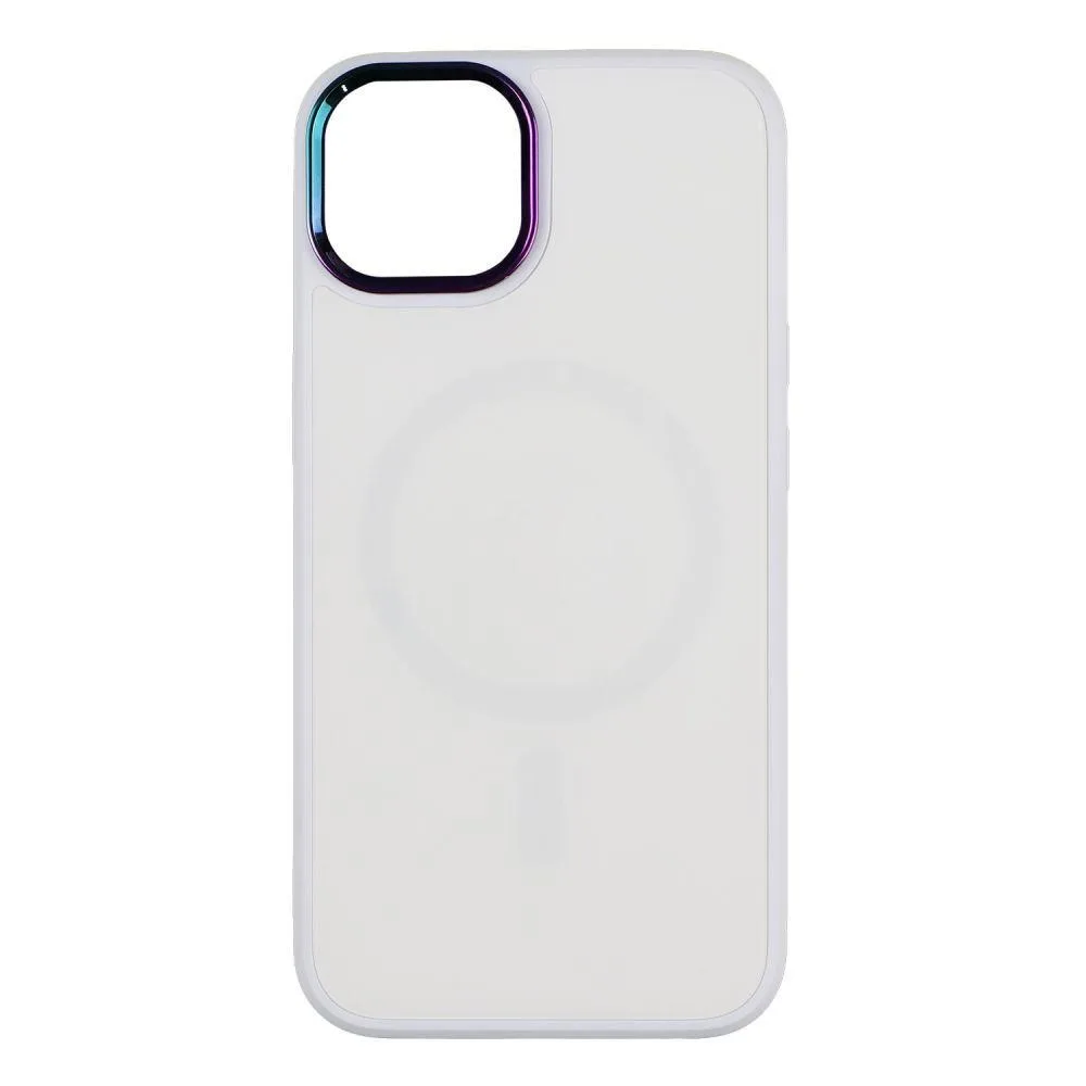 Чохол AG-Glass із хромованим захистом камери та Magsafe для Iphone 13 Колір Dark Синій