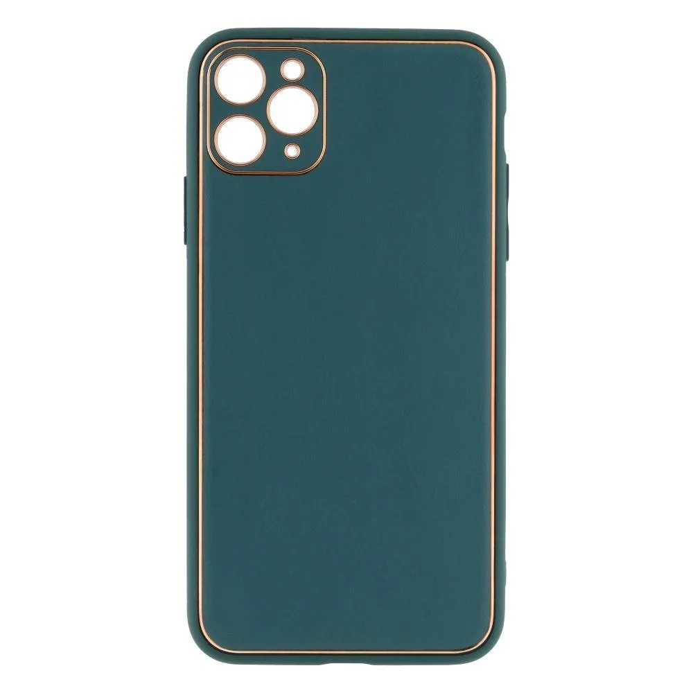 Чехол Leather Gold with Frame without Logo для iPhone 11 Pro Max Цвет 5, Dark Зелений