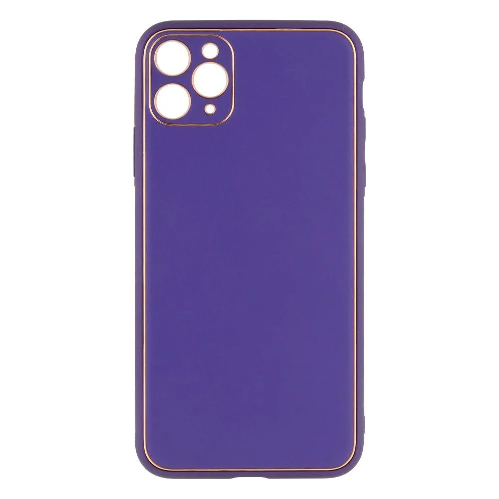 Чохол Leather Gold with Frame without Logo для iPhone 11 Pro Max Колір 7, Фіолетовий