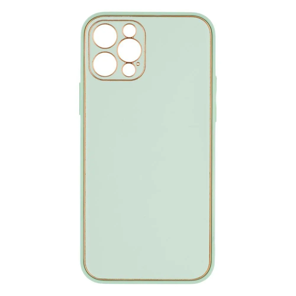 Чехол Leather Gold with Frame without Logo для iPhone 12 Pro Цвет 7, Фіолетовий