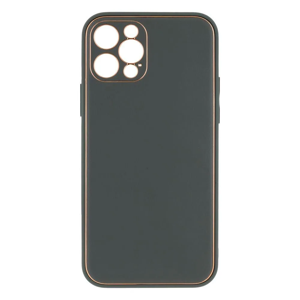 Чохол Leather Gold with Frame without Logo для iPhone 12 Pro Колір 11, Navy Зелений
