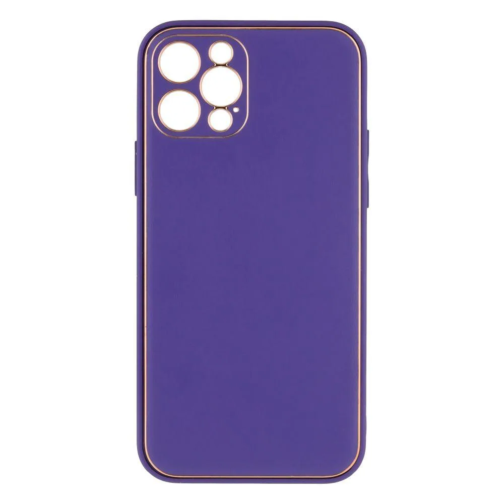 Чехол Leather Gold with Frame without Logo для iPhone 12 Pro Цвет 14, Navy Синій