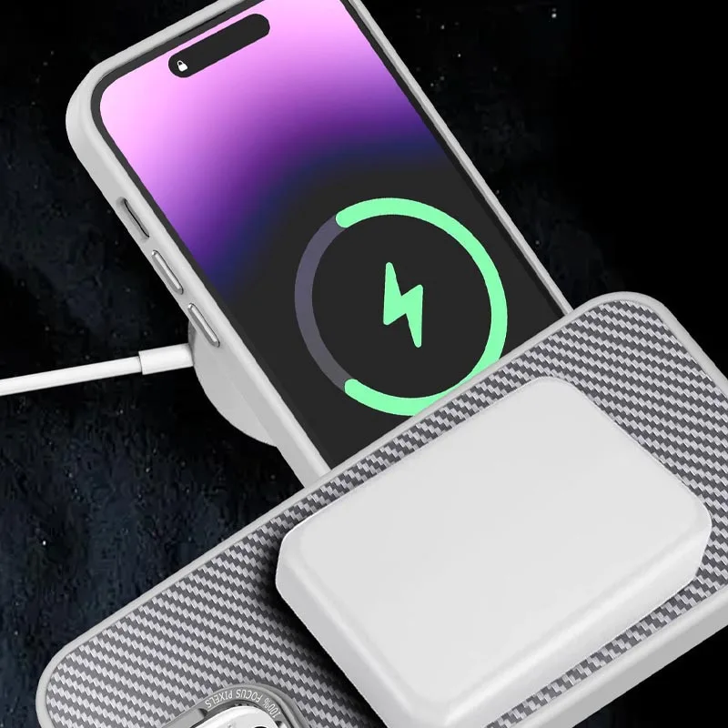 Чохол TPU+PC Carbon with MagSafe для Apple iPhone 15 (6.1