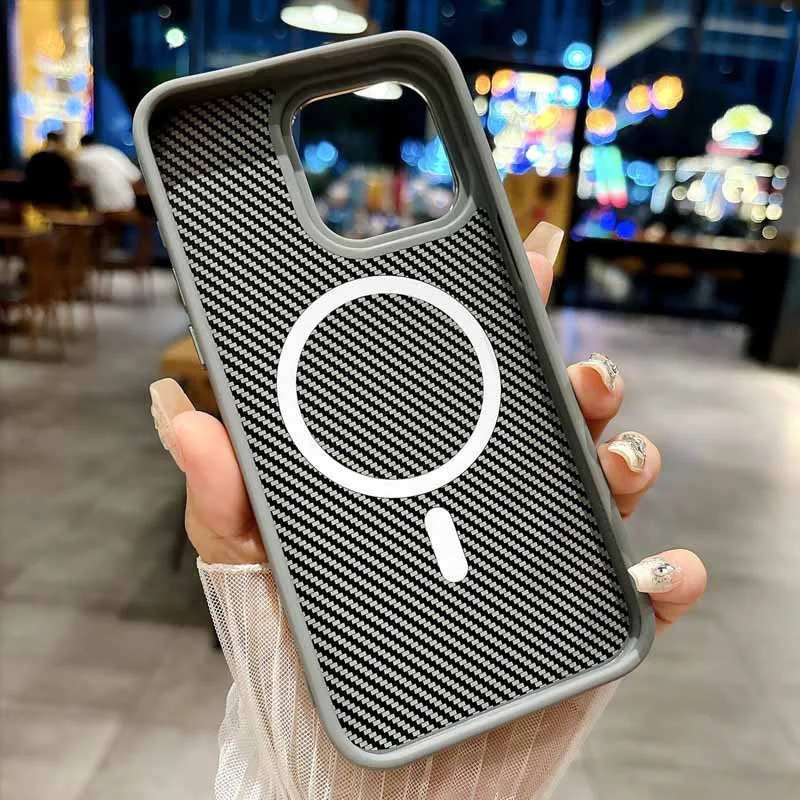 Чохол TPU+PC Carbon with MagSafe для Apple iPhone 14 Pro Max (6.7
