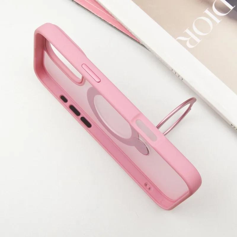 TPU+PC чохол Metal Buttons with MagSafe Colorful HQ Ring для Apple iPhone 16 Pro Max (6.9