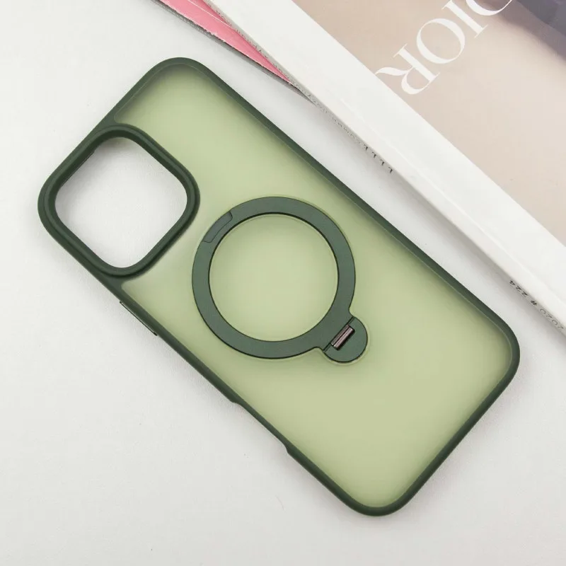 TPU+PC чохол Metal Buttons with MagSafe Colorful HQ Ring для Apple iPhone 16 Pro Max (6.9