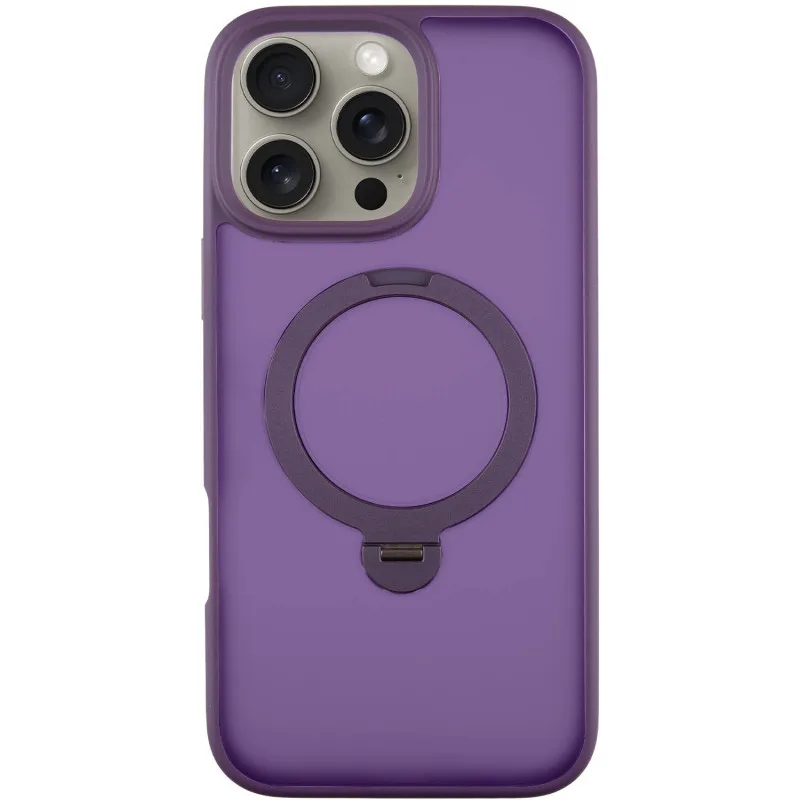 TPU+PC чохол Metal Buttons with MagSafe Colorful HQ Ring для Apple iPhone 16 Pro (6.3