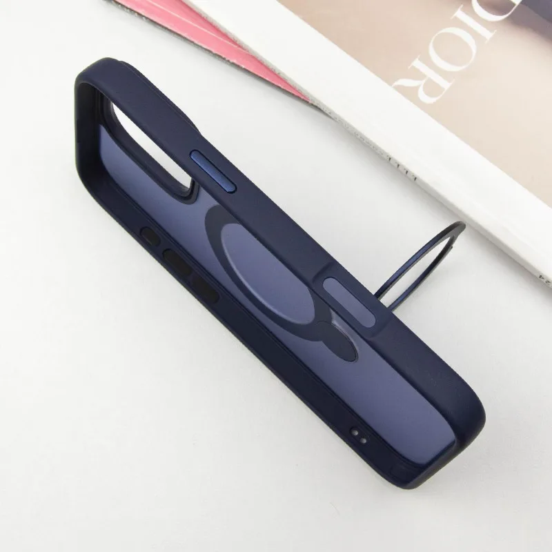 TPU+PC чохол Metal Buttons with MagSafe Colorful HQ Ring для Apple iPhone 16 Pro (6.3