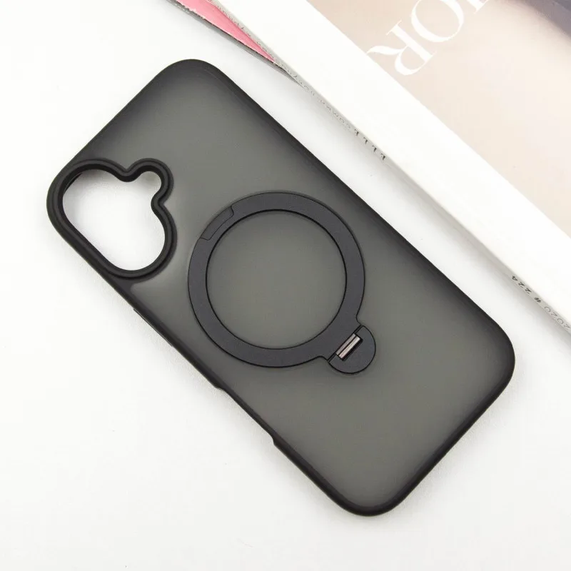 TPU+PC чохол Metal Buttons with MagSafe Colorful HQ Ring для Apple iPhone 16 (6.1