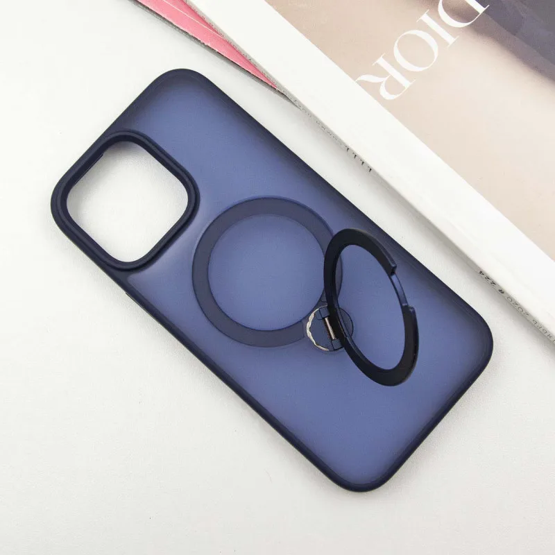 TPU+PC чохол Metal Buttons with MagSafe Colorful HQ Ring для Apple iPhone 14 / 13 (6.1