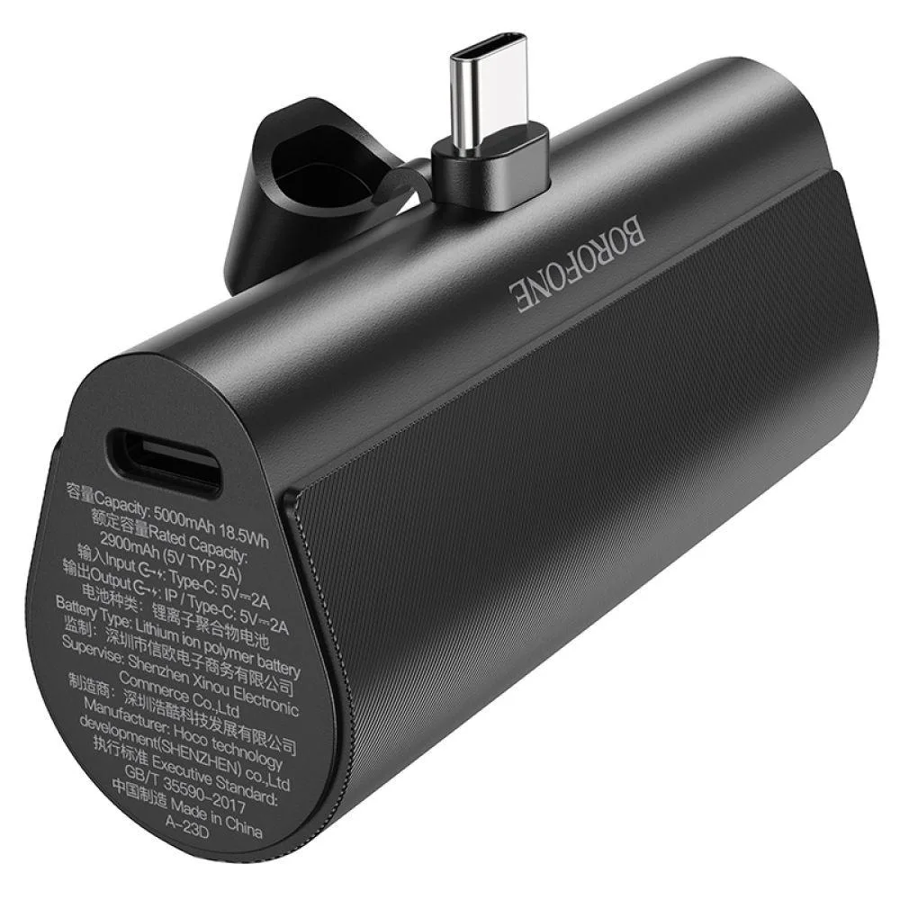 Power Bank Borofone BJ35 Pocket Type-C 5000 mAh Колір Чорний